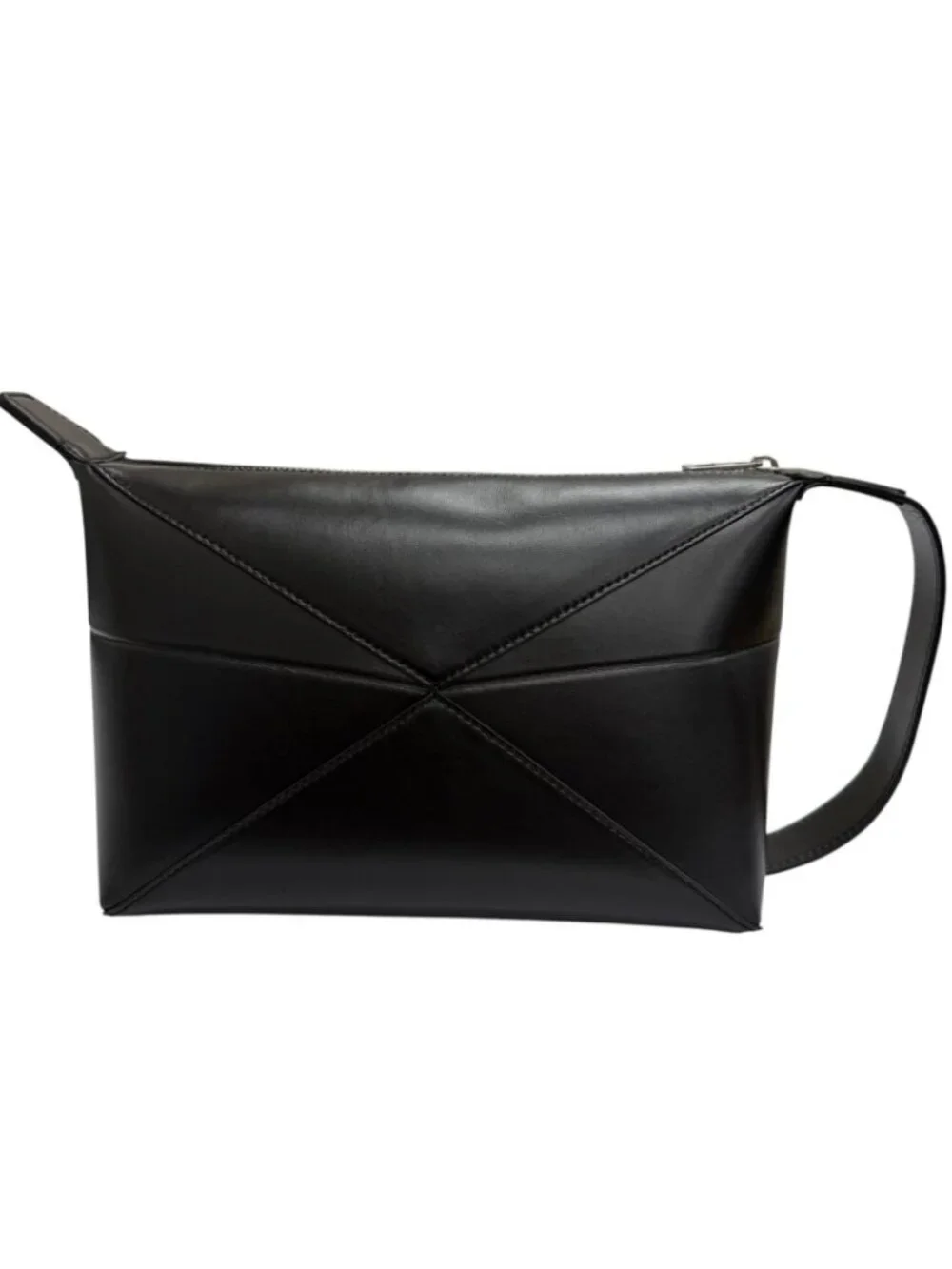 Loewe Puzzle Fold Shiny Napa Calfskin Wash Clutch Black